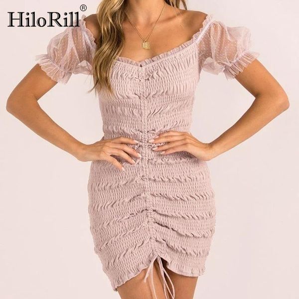 hilorill women mesh patchwork bodycon dresses 2020 chic drawstring pleated party dress summer short sleeve mini dress robe1, Black;gray
hilorill women mesh patchwork bodycon dresses 2020 chic drawstring pleated party dress summer short sleeve mini dress robe1, Black;gray