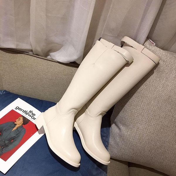 women's leather boots shoes booties woman 2020 low heel winter footwear thigh high heels high round toe mid, Black
women's leather boots shoes booties woman 2020 low heel winter footwear thigh high heels high round toe mid, Black