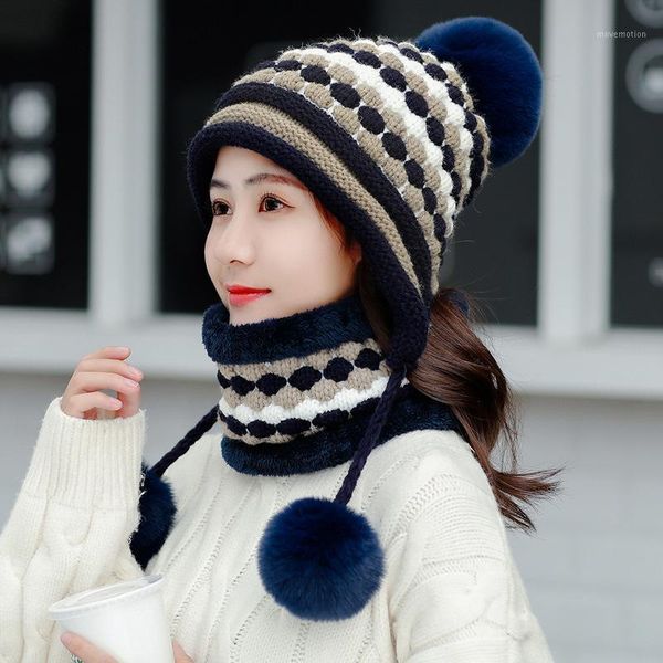 2020 winter two-piece velvet hats women 3 hair ball knit bib warm beanies hat female windproof wool bonnet riding caps sets1, Blue;gray
2020 winter two-piece velvet hats women 3 hair ball knit bib warm beanies hat female windproof wool bonnet riding caps sets1, Blue;gray