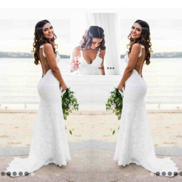 lace wedding dresses country style count train deep v neck backless wedding dress hoho handmade mermaid bridal gowns, White
lace wedding dresses country style count train deep v neck backless wedding dress hoho handmade mermaid bridal gowns, White