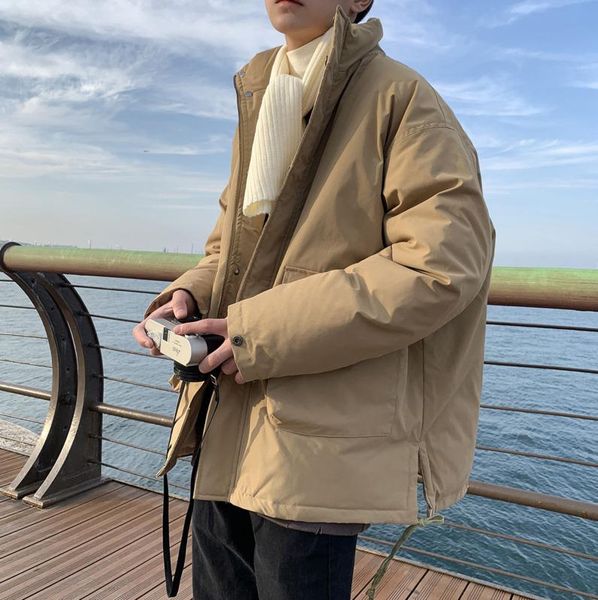 men's down & parkas 2021 winter youth fashion loose solid color drawstring decoration cotton-padded jacket casual stand-up collar top, Black
men's down & parkas 2021 winter youth fashion loose solid color drawstring decoration cotton-padded jacket casual stand-up collar top, Black
