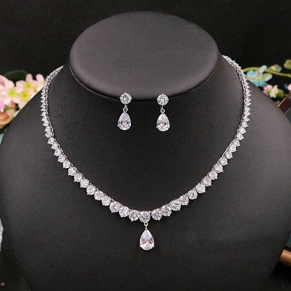 cubic zirconia retro water drop crystal bridal necklace pendant jewelry rhinestones wedding girls accessories for women, Silver
cubic zirconia retro water drop crystal bridal necklace pendant jewelry rhinestones wedding girls accessories for women, Silver
