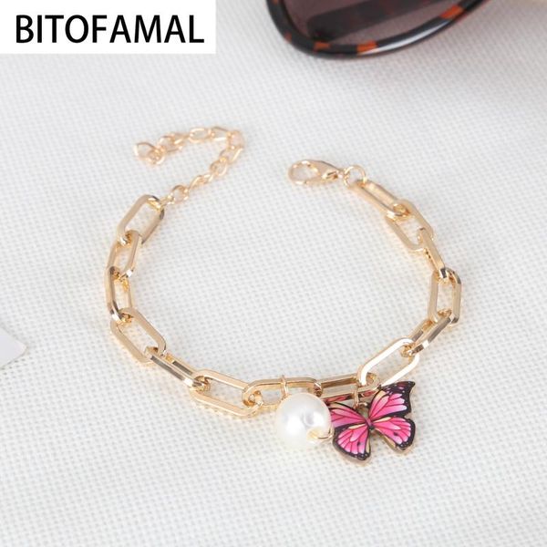 link, chain sweet color butterfly bangles fashion thick bracelets summer immation pearl pendant accessories 3 colors trendy women, Black
link, chain sweet color butterfly bangles fashion thick bracelets summer immation pearl pendant accessories 3 colors trendy women, Black