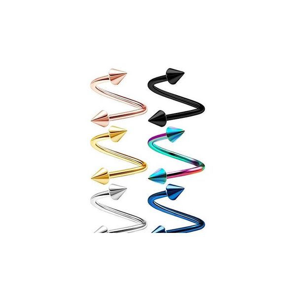 modrsa 2pcs lot anodized stainless steel cartilage earring spike twisted barbell ear piercing helix tragus piercing body jewelry f bbybet, Silver
modrsa 2pcs lot anodized stainless steel cartilage earring spike twisted barbell ear piercing helix tragus piercing body jewelry f bbybet, Silver