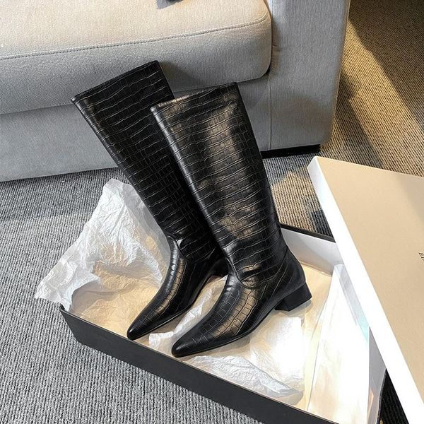 boots western women knee high cowboy fashion pointed toe sewing shoes female heels thick ladies winter, Black
boots western women knee high cowboy fashion pointed toe sewing shoes female heels thick ladies winter, Black