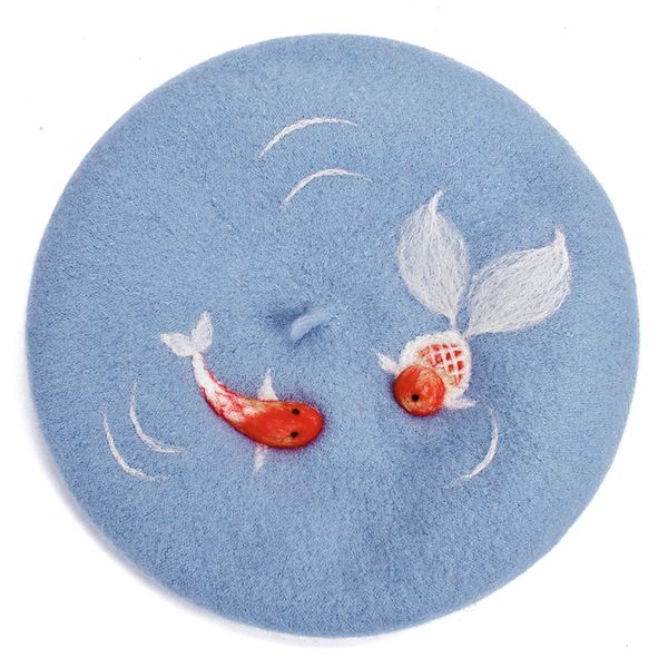 cute goldfish berets princess sweet lolita hat vintage handmade fish hat real woolen warm winter beret manual wool felt beret 201012, Blue;gray
cute goldfish berets princess sweet lolita hat vintage handmade fish hat real woolen warm winter beret manual wool felt beret 201012, Blue;gray