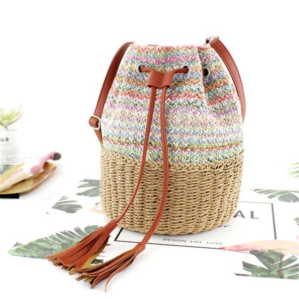 women shoulder bag pp grass tassel bohemia style handmade bucket hand bags fashion casual messenger girls woven straw beach bag
women shoulder bag pp grass tassel bohemia style handmade bucket hand bags fashion casual messenger girls woven straw beach bag