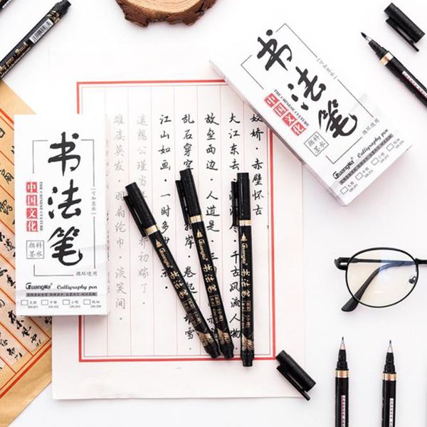 3/4 Pcs Chinese Calligraphy Brush Pen Refillable Black Hand Lettering Pens Markers Art Writing Office School Supplies Stationery
3/4 Pcs Chinese Calligraphy Brush Pen Refillable Black Hand Lettering Pens Markers Art Writing Office School Supplies Stationery