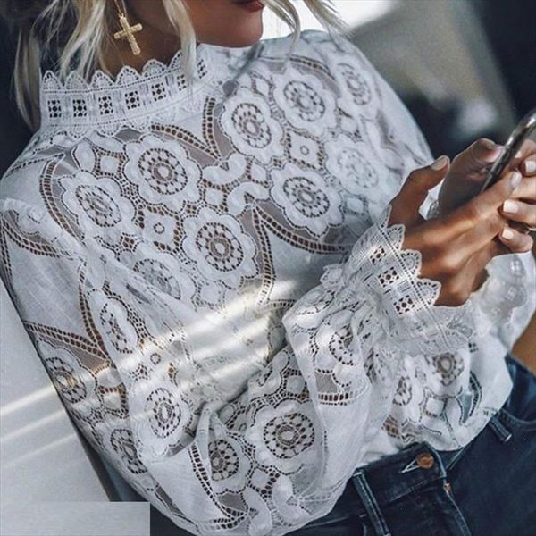 2021 arrival women hollow out long sleeve blouse elegant summer white floral lace blouse
2021 arrival women hollow out long sleeve blouse elegant summer white floral lace blouse
