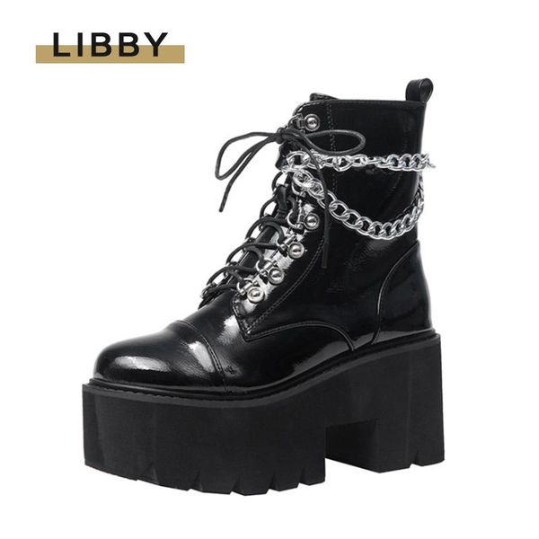 2020 women's high heels chain chunky high heel platform boots women punk style ankle boots zipper round toe motorcycleboots, Black
2020 women's high heels chain chunky high heel platform boots women punk style ankle boots zipper round toe motorcycleboots, Black