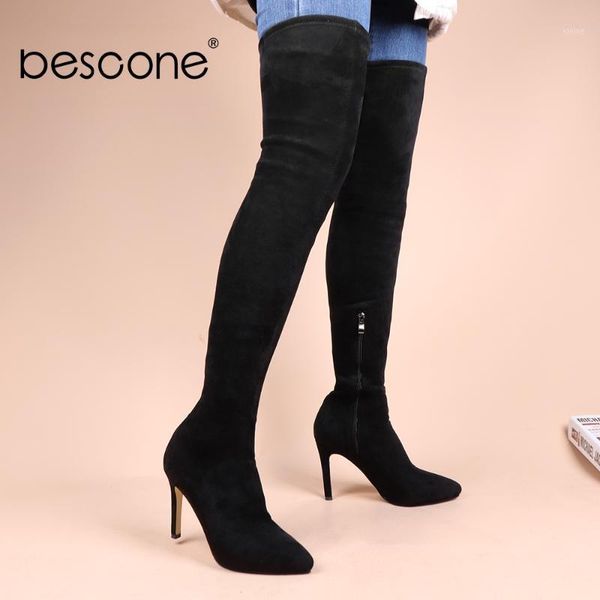 bescone winter warm suede stretch fabric over-knee-high boots woman pointed toe super high thin heel long boots lady shoe bc9131, Black
bescone winter warm suede stretch fabric over-knee-high boots woman pointed toe super high thin heel long boots lady shoe bc9131, Black