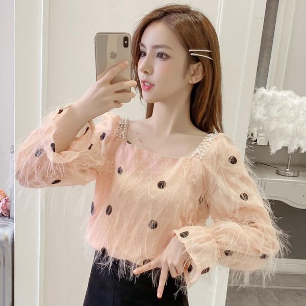 women's blouses & shirts women long sleeve square collar beading tassels dot pullover shirt female sweet style slim casual blouse, White
women's blouses & shirts women long sleeve square collar beading tassels dot pullover shirt female sweet style slim casual blouse, White
