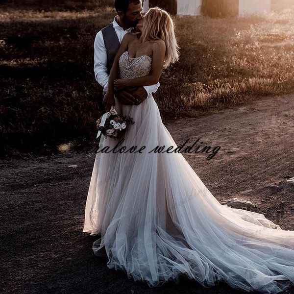 robe de mariee lace beads applique wedding gowns sweetheart beach boho bridal dresses with crystals vestido de noiva, White
robe de mariee lace beads applique wedding gowns sweetheart beach boho bridal dresses with crystals vestido de noiva, White