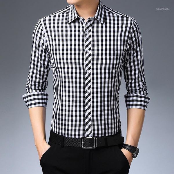 pure cotton spring mens pure cotton plaid shirt long sleeved business and casual long sleeve square collar shirt1, White;black 
pure cotton spring mens pure cotton plaid shirt long sleeved business and casual long sleeve square collar shirt1, White;black