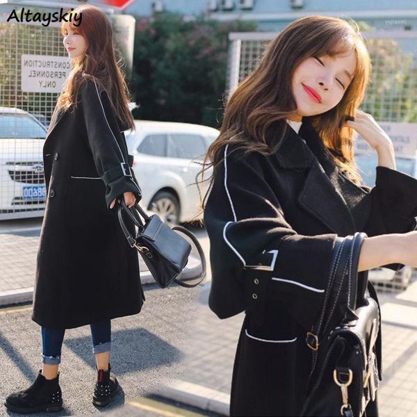 wool blends women loose mid-calf single breasted elegant bandage adjustable waist classic womens students korean style trendy1, Black
wool blends women loose mid-calf single breasted elegant bandage adjustable waist classic womens students korean style trendy1, Black