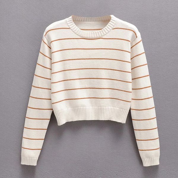 women casual striped sweater o neck basic fit all match pullover sweaters long sleeve soft thin cropped lady jumper, White;black
women casual striped sweater o neck basic fit all match pullover sweaters long sleeve soft thin cropped lady jumper, White;black