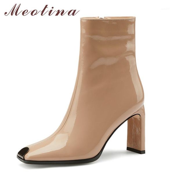 boots meotina real leather high heel short women shoes metal decoration square toe thick heels zip ankle female autumn 451, Black
boots meotina real leather high heel short women shoes metal decoration square toe thick heels zip ankle female autumn 451, Black