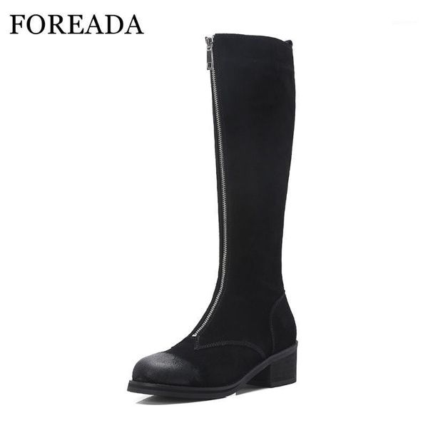 foreada knee high boots women front zipper cow suede leather riding boots sewing autumn thick heel tall female shoes black1, Black
foreada knee high boots women front zipper cow suede leather riding boots sewing autumn thick heel tall female shoes black1, Black