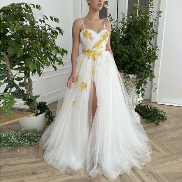 side split long tulle prom dresses with applique spaghetti sweetheart cocktail party bride evening gowns zipper backless vestidos de novia, Black
side split long tulle prom dresses with applique spaghetti sweetheart cocktail party bride evening gowns zipper backless vestidos de novia, Black