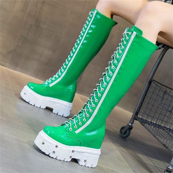 boots women genuine leather knee high platform wedge heels lace up round toe punk creepers oxfords, Black
boots women genuine leather knee high platform wedge heels lace up round toe punk creepers oxfords, Black