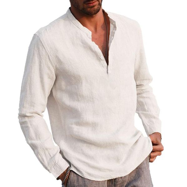 stand men shirt solid long sleeve casual shirts business social loose plus size cotton men's clothes tee shirt, White;black
stand men shirt solid long sleeve casual shirts business social loose plus size cotton men's clothes tee shirt, White;black