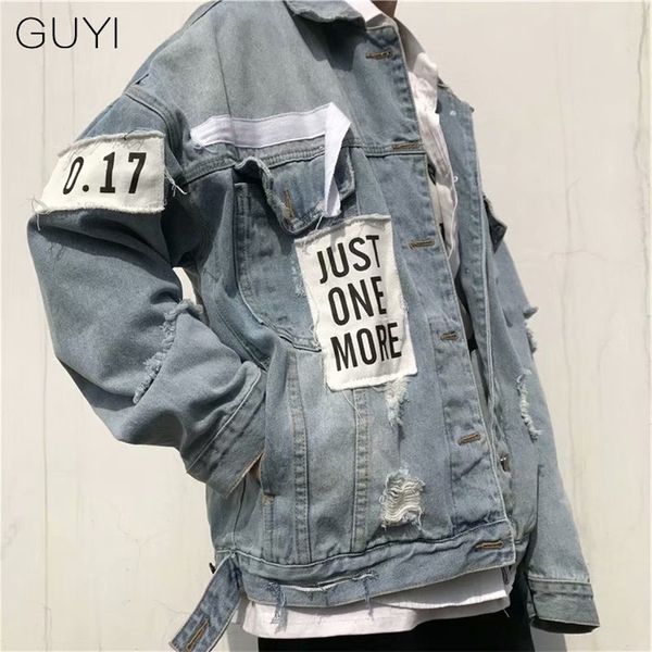 guyi retro letter ripped denim jackets men oversize long sleeve hole outerwear&coats fashion streetwear hip hop jackets casual 201127, Black;brown
guyi retro letter ripped denim jackets men oversize long sleeve hole outerwear&coats fashion streetwear hip hop jackets casual 201127, Black;brown