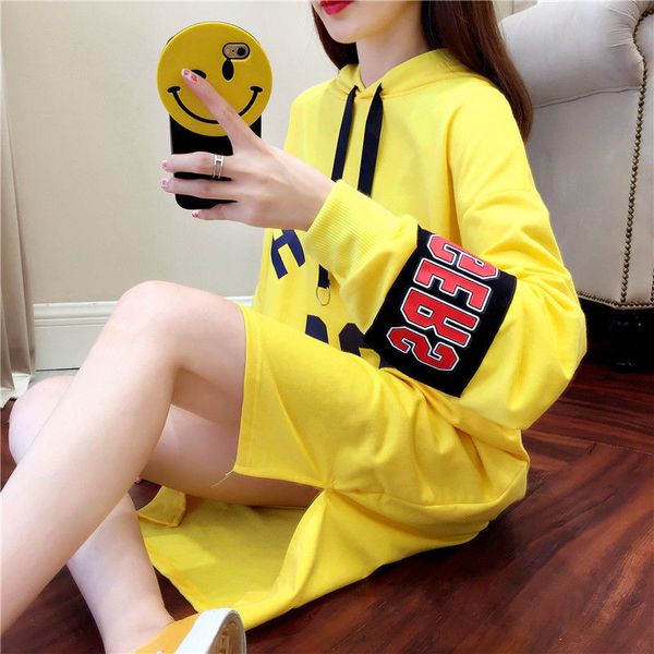 2021 new korean loose women's sweatshirt spring and autumn with medium-length hood over knee dressed in nightgown mvj4, Black;gray
2021 new korean loose women's sweatshirt spring and autumn with medium-length hood over knee dressed in nightgown mvj4, Black;gray