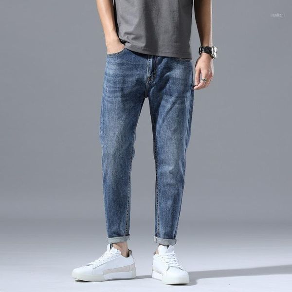 spring summer jeans men pleated bleached distressed casual washed straight denim pencil pants male1, Blue
spring summer jeans men pleated bleached distressed casual washed straight denim pencil pants male1, Blue