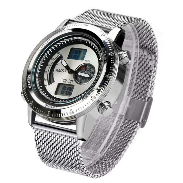 watch multi-functional men's quartz watch amst electronic student waterproof mesh band watch creativity, Slivery;brown
watch multi-functional men's quartz watch amst electronic student waterproof mesh band watch creativity, Slivery;brown