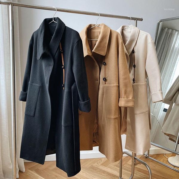 lapel woolen coat women mid-length over the knee thickened autumn and winter woolen coat1, Black
lapel woolen coat women mid-length over the knee thickened autumn and winter woolen coat1, Black