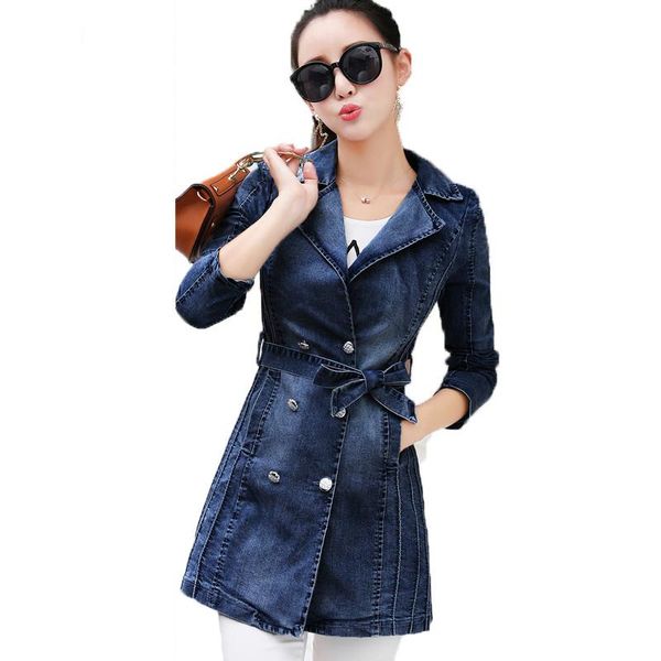 women's jackets plus size 2xl long denim coats spring autumn outerwear fashion bouble breasted jeans overcoat, Black;brown
women's jackets plus size 2xl long denim coats spring autumn outerwear fashion bouble breasted jeans overcoat, Black;brown
