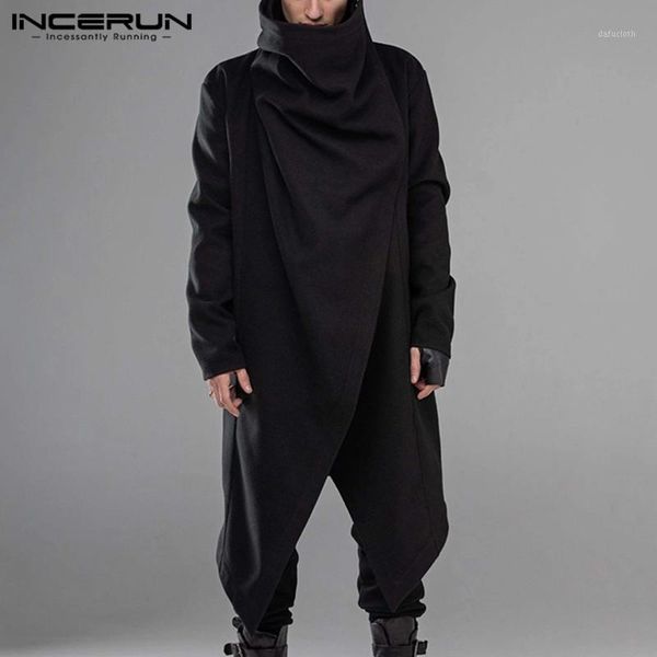 men solid color long sleeve scarf collar casual trench jackets fashion street trend punk style baggy mens warm outerwear1, Black;brown
men solid color long sleeve scarf collar casual trench jackets fashion street trend punk style baggy mens warm outerwear1, Black;brown
