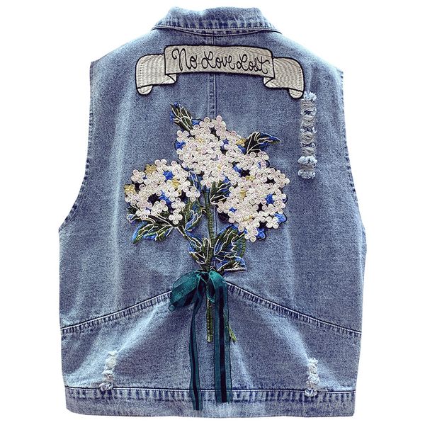2021 new new spring summer plus size women hole sleeveless denim jacket 5xl appliques print jeans vest lady elegant outwear coat tgit, Black;white
2021 new new spring summer plus size women hole sleeveless denim jacket 5xl appliques print jeans vest lady elegant outwear coat tgit, Black;white