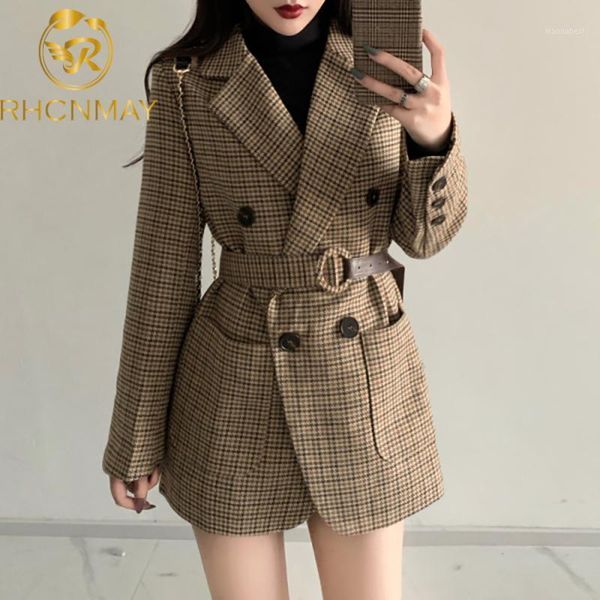 new 2020 spring autumn women's sashes jackets notched outerwear england style vintage plaid blazer woolen coat female1, White;black
new 2020 spring autumn women's sashes jackets notched outerwear england style vintage plaid blazer woolen coat female1, White;black