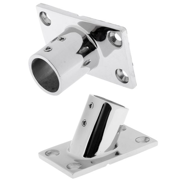 2 pcs polished 316 stainless steel boat deck handrail rectangular base for 7/8\" (22mm) rail/tube
2 pcs polished 316 stainless steel boat deck handrail rectangular base for 7/8\" (22mm) rail/tube