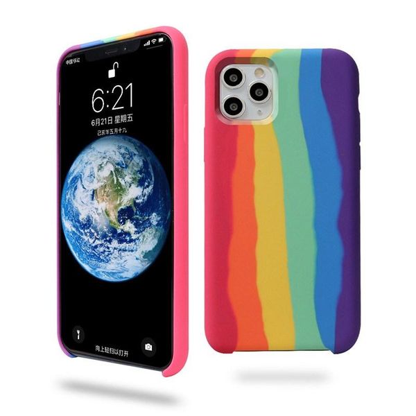 official rainbow gradient phone case for iphone 11 pro max xs max xr silicone liquid cover for iphone 7 8 6s 6 plus se 2020 with retail box
official rainbow gradient phone case for iphone 11 pro max xs max xr silicone liquid cover for iphone 7 8 6s 6 plus se 2020 with retail box