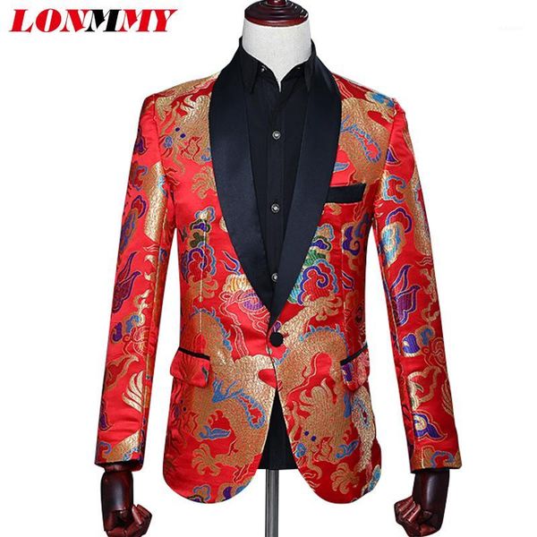 men's suits & blazers lonmmy dragon men for wedding mens blazer jacket slim fit chinese style casual stage casaco masculino red 20211, White;black
men's suits & blazers lonmmy dragon men for wedding mens blazer jacket slim fit chinese style casual stage casaco masculino red 20211, White;black