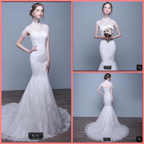 2021 attractive white lace mermaid high neck cap sleeve wedding dress hollow back with corset beading formal bride dress sale
2021 attractive white lace mermaid high neck cap sleeve wedding dress hollow back with corset beading formal bride dress sale