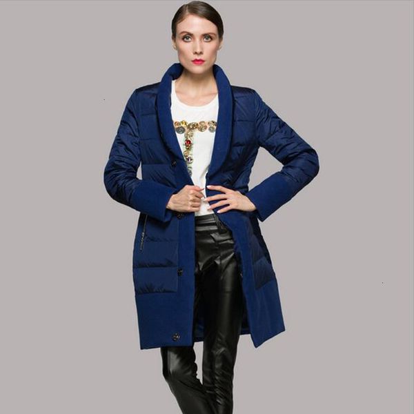 women's winter coat long white duck, button, tight new in