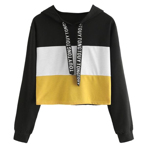 women's hoodies & sweatshirts 2021 autumn sweatshirt long sleeve letter print tape drawstring hoodie colorblock comfortable vogue aesth, Black
women's hoodies & sweatshirts 2021 autumn sweatshirt long sleeve letter print tape drawstring hoodie colorblock comfortable vogue aesth, Black