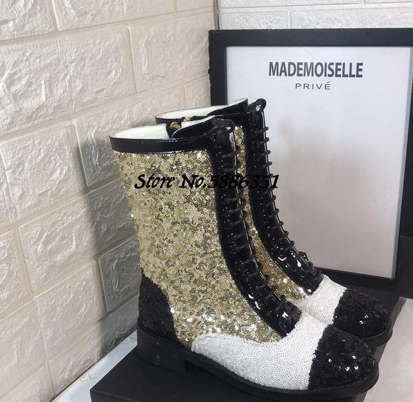 boots women round toe boots lace up shoes women flat heel ankle booties sequins female 2020 autumn, Black
boots women round toe boots lace up shoes women flat heel ankle booties sequins female 2020 autumn, Black