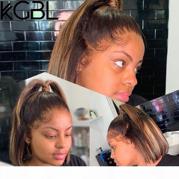 kgbl highlight short bob ombre 4*4 lace closure wig lace front human hair wig brazilian non-remy hair 130% pre-plucked wigs, Black;brown 
kgbl highlight short bob ombre 4*4 lace closure wig lace front human hair wig brazilian non-remy hair 130% pre-plucked wigs, Black;brown