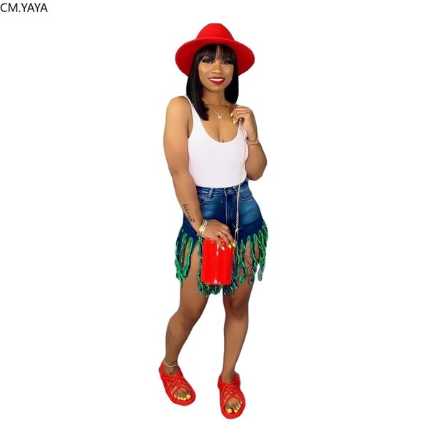 cm.yaya women print tassel denim shorts fashion streetwear high waist jeans shorts pants y200822, Blue
cm.yaya women print tassel denim shorts fashion streetwear high waist jeans shorts pants y200822, Blue