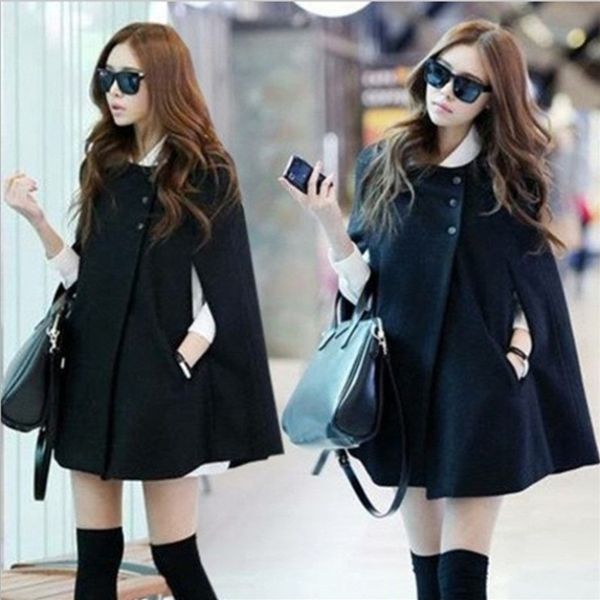 vintage women wool blend black poncho coat winter cardigan outerwear office ladies shawl cape ponchos warm mid-long coats femmex1020
vintage women wool blend black poncho coat winter cardigan outerwear office ladies shawl cape ponchos warm mid-long coats femmex1020