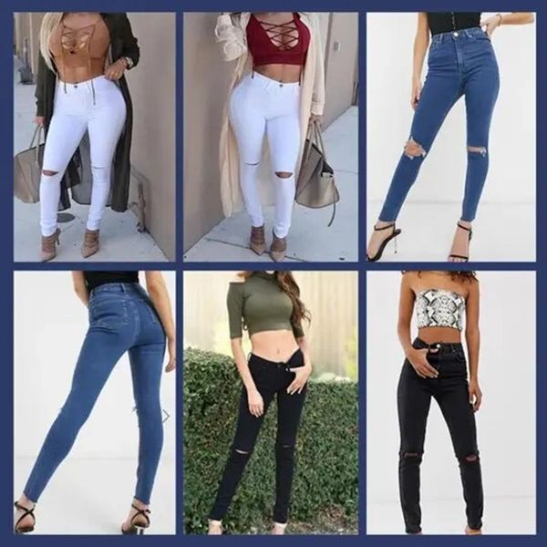 stretchy knee hole ripped jeans women high waist skinny jeans trousers daily casual ty66, Blue
stretchy knee hole ripped jeans women high waist skinny jeans trousers daily casual ty66, Blue