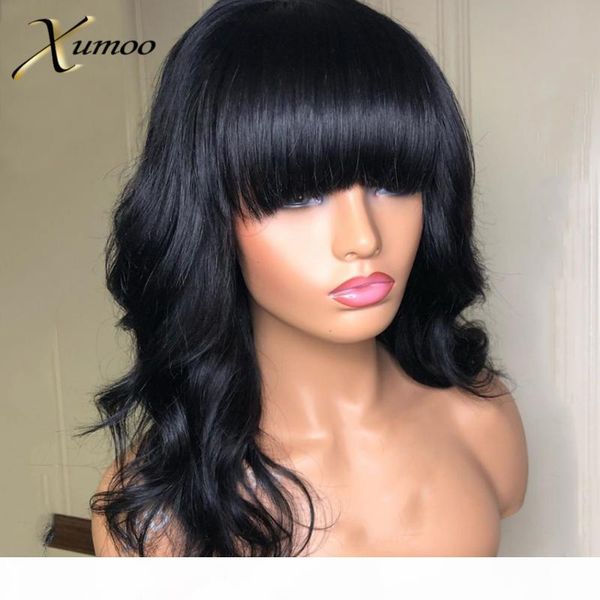 xumoo remy brazilian hair wigs black color body wave human hair wigs with bangs none lace for black women, Black;brown
xumoo remy brazilian hair wigs black color body wave human hair wigs with bangs none lace for black women, Black;brown