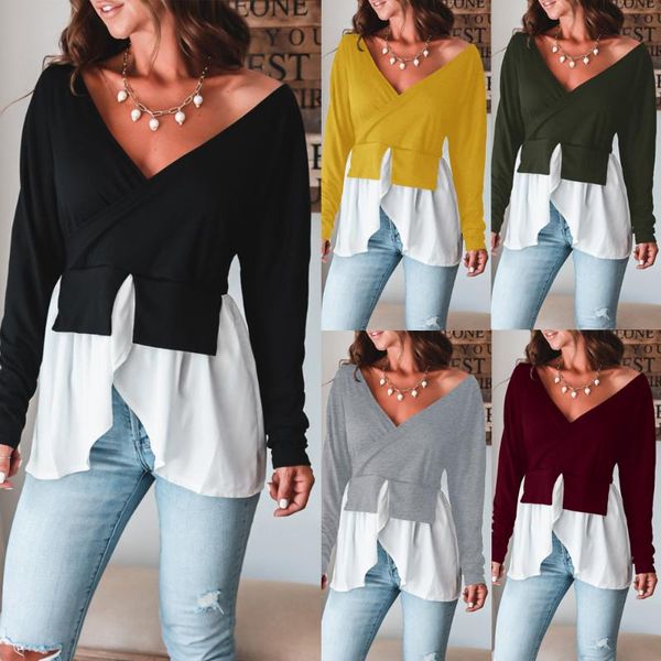 irregular fake two pieces blouse casual woman long sleeve women blouses shirts chemisier femme 2020 patchwork autumn, White
irregular fake two pieces blouse casual woman long sleeve women blouses shirts chemisier femme 2020 patchwork autumn, White