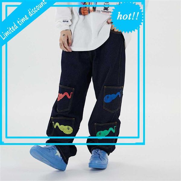 high street print multi-pockets graffiti jeans trousers men and women straight oversize ripped hip hop denim pants, Black
high street print multi-pockets graffiti jeans trousers men and women straight oversize ripped hip hop denim pants, Black