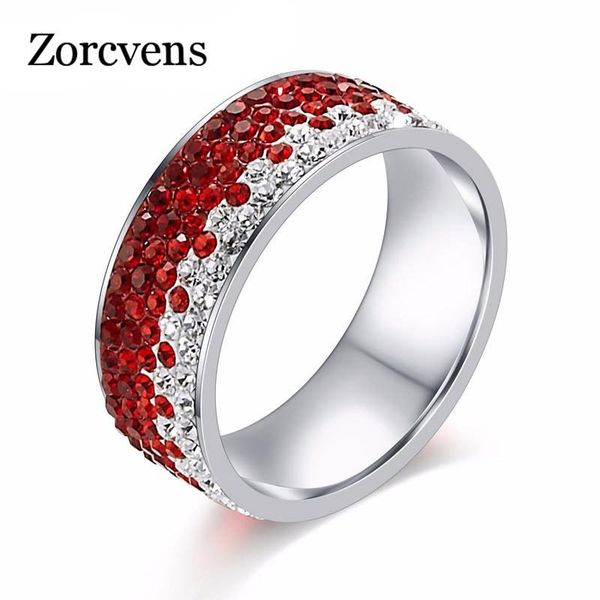 cluster rings zorcvens 5 row lines red blue black color cz stone wedding ring for women stainless steel party female finger jewelry, Golden;silver
cluster rings zorcvens 5 row lines red blue black color cz stone wedding ring for women stainless steel party female finger jewelry, Golden;silver
