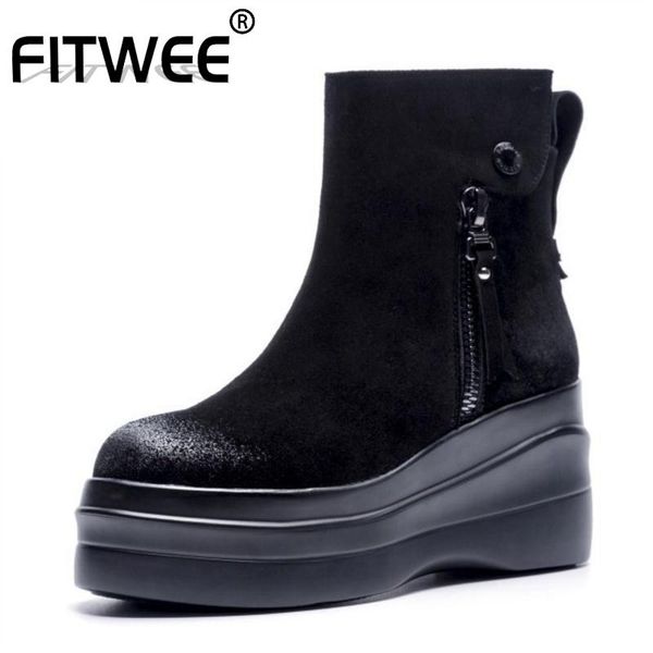 fitwee women genuine leather shoes half short boots women platform female side zipper high heel botas metal buckle size 34-39, Black
fitwee women genuine leather shoes half short boots women platform female side zipper high heel botas metal buckle size 34-39, Black